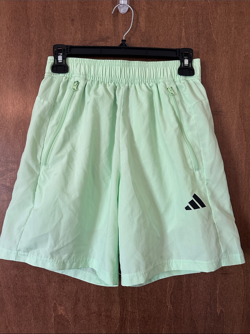 NWOT Adidas Men’s Light Mint Athletic Shorts with Zip Pockets